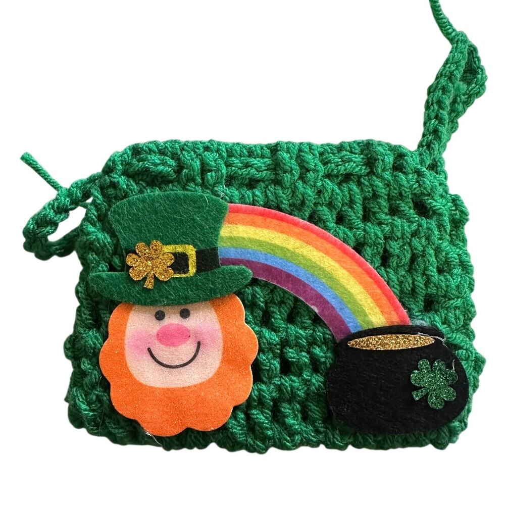 Handmade crochet St Patricks Day Purse